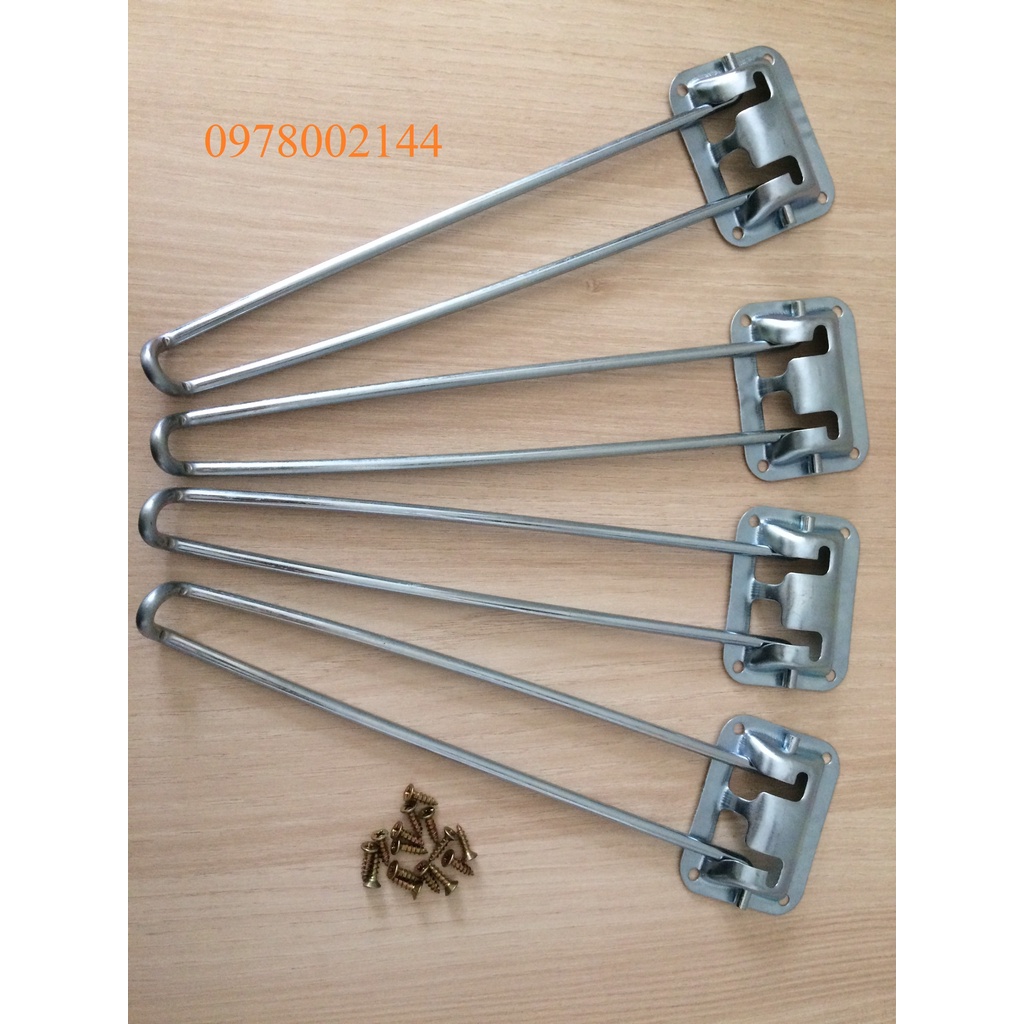 Chân bàn gấp gọn, chân bàn xếp bằng Sắt mạ kẽm dài 28cm