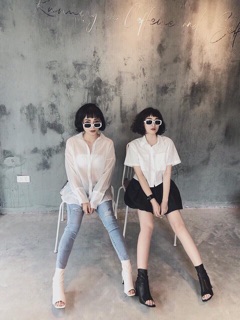 Boot hở mũi cao gót basic