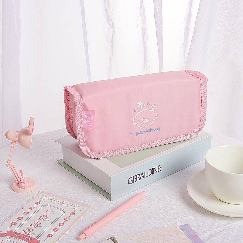 ⭐ iLado ⭐  Hộp bút chì thiết kế chia nilong chủ đề nhân vật túi zip nhỏ hộp vải đựng đồ Hộp đựng hộp bút hologram bút cute bọc zip tiểu an văn phòng phẩm Đa Dụng túi đựng đồ dùng cá nhân hình