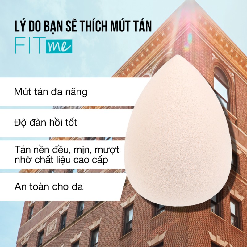 [Bộ trang điểm] Kem nền kiềm dầu chống nắng Fit Me, kem lót mịn da Baby Skin & mút tán nền cao cấp Maybelline New York | BigBuy360 - bigbuy360.vn