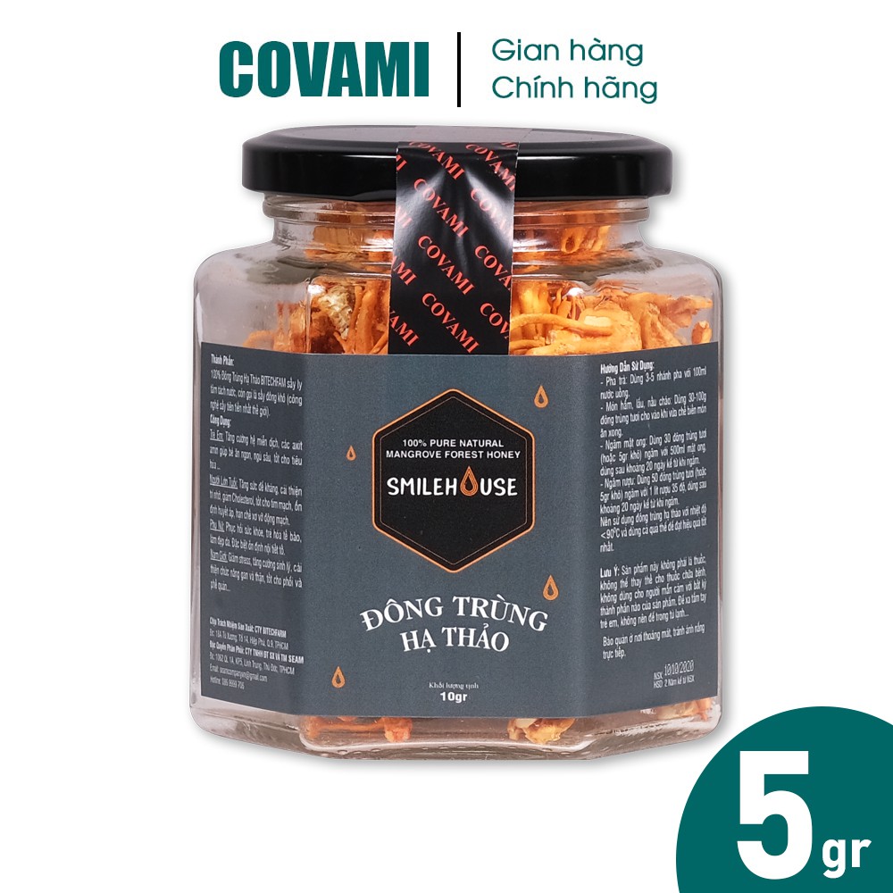 Đông trùng hạ thảo sấy thăng hoa loại thượng hạng Smilehouse thương hiệu COVAMI 5GR