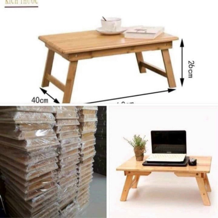 [FREE SHIP]  gấp mini đa năng gỗ tự nhiên, bàn gỗ đa năng chân xếp 40x60cm