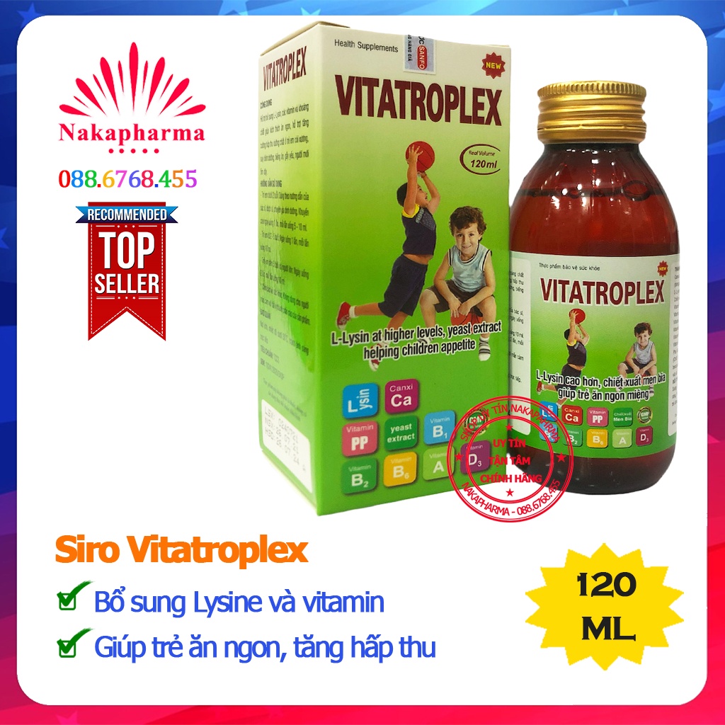Siro Vitatroplex – Giúp bổ sung lysine và vitamin cho trẻ đang lớn, mọc răng, biếng ăn, hấp thu kém - Vita Troplex