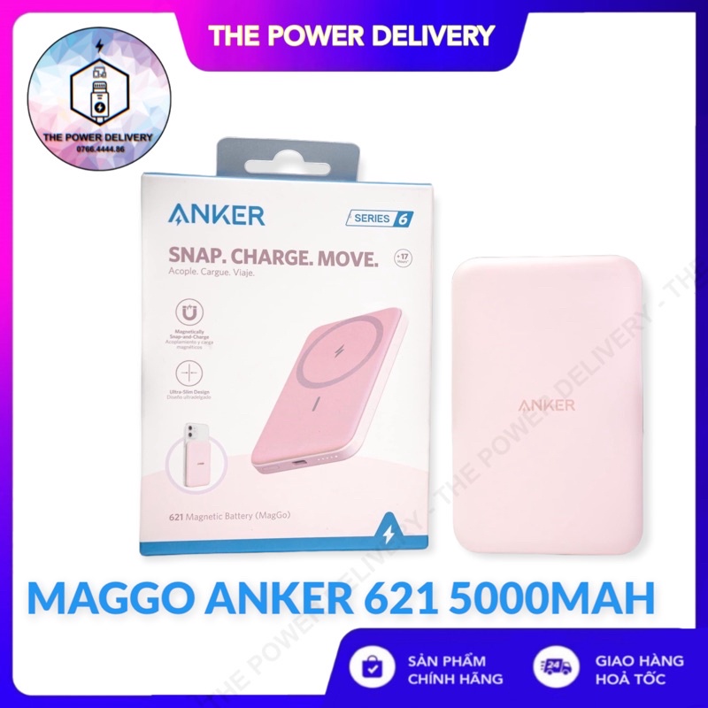 Pin sạc dự phòng không dây Anker Maggo 621 A1610 hít từ tính nam châm NHIỀU MÀU SẮC - BẢO HÀNH 12 THÁNG