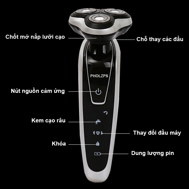 Máy cạo râu đa năng 4 in 1 thế hệ mới 2022 - mẫu máy cạo râu nam cao cấp với 4 tính năng: cắt tỉa lông mũi, cạo tóc