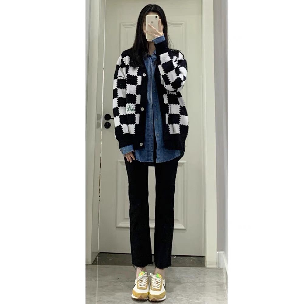 Quần jean dài lưng cao ống suông màu đen thiết kế thời trang cho nữ