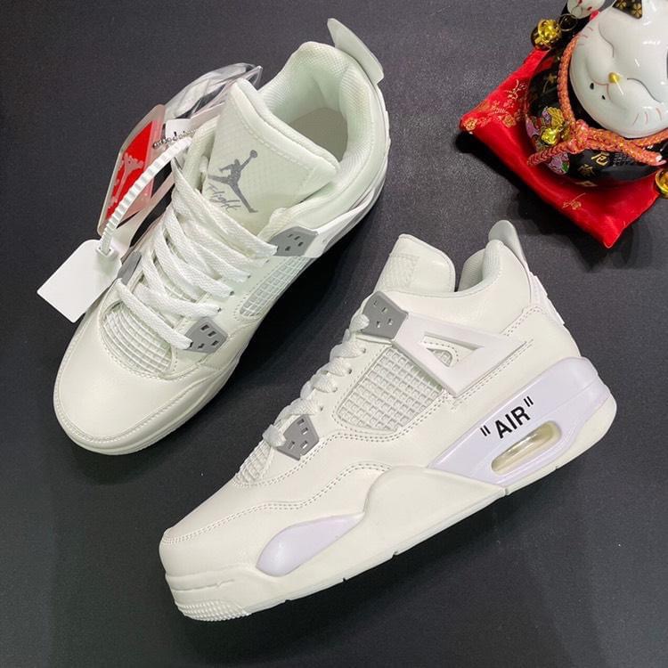 Giày thể thao air Jordan 4 xanh dương, Giày JD4 xanh ngọc cực hot 2021 nam nữ Full Box Bill