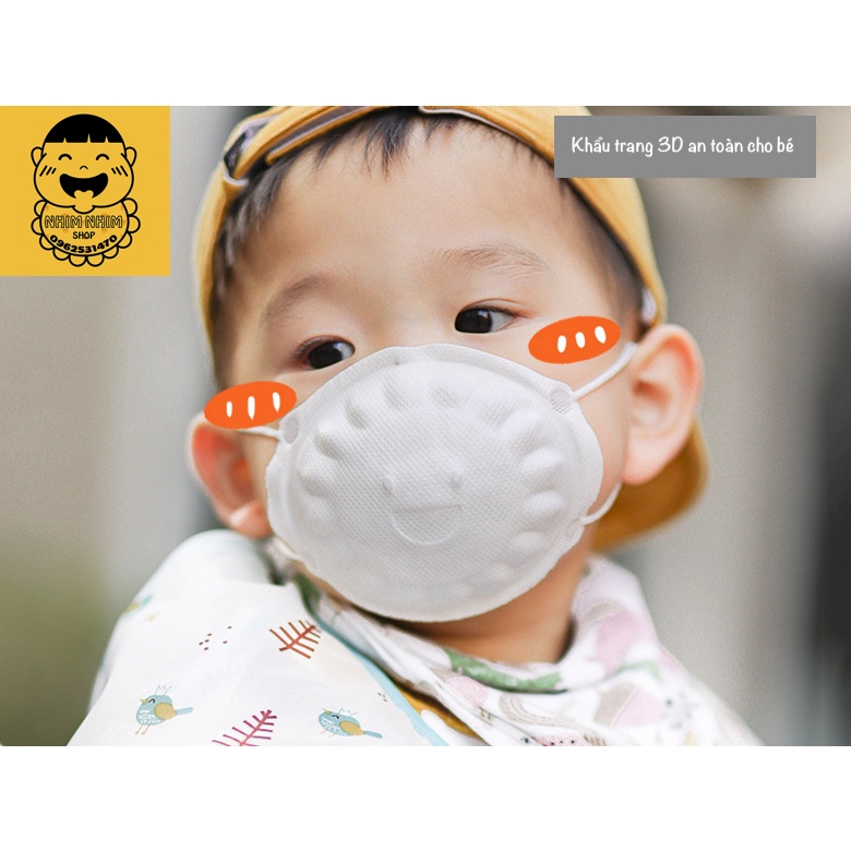Khẩu trang 3D cho bé hoa hướng dương Bakala xuất Nhật