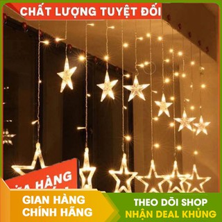 HÀNG NOEL Dây đèn trang trí hình ngôi sao 6 lớn 6 nhỏ ngang 4m
