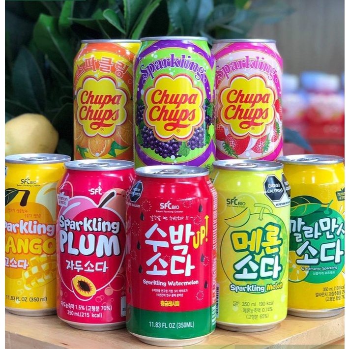 Soda Trái Cây SFC/ Chupa Chups Hàn Quốc - Lon 350ml