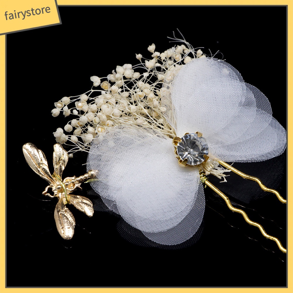 Kẹp Tóc Hình Chuồn Chuồn Đính Đá Thời Trang Cho Nữ