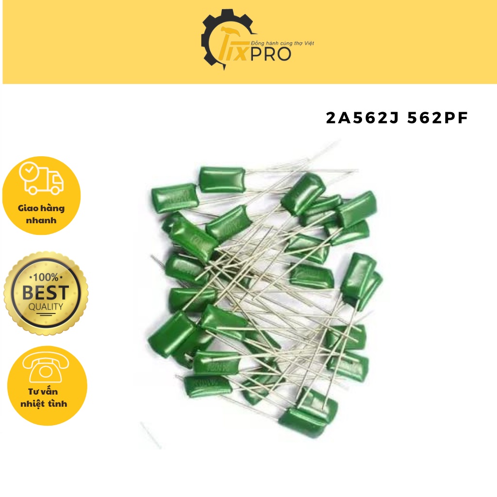 Tụ mica 2A562J 562pF 100nF 100V (10c)