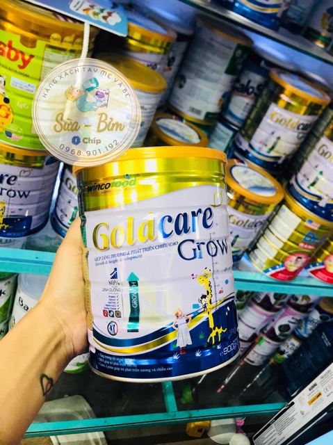 Sữa bột Goldcare Grow lon 900g giúp tăng trưởng chiều cao