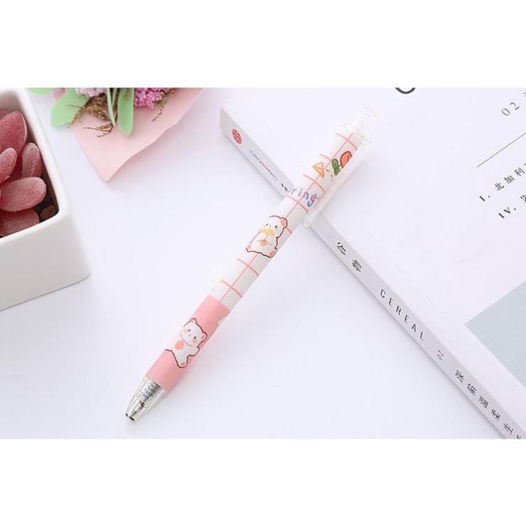 Bút Gel Bấm Gấu Mực Đen 0,5mm Dễ Thương H202