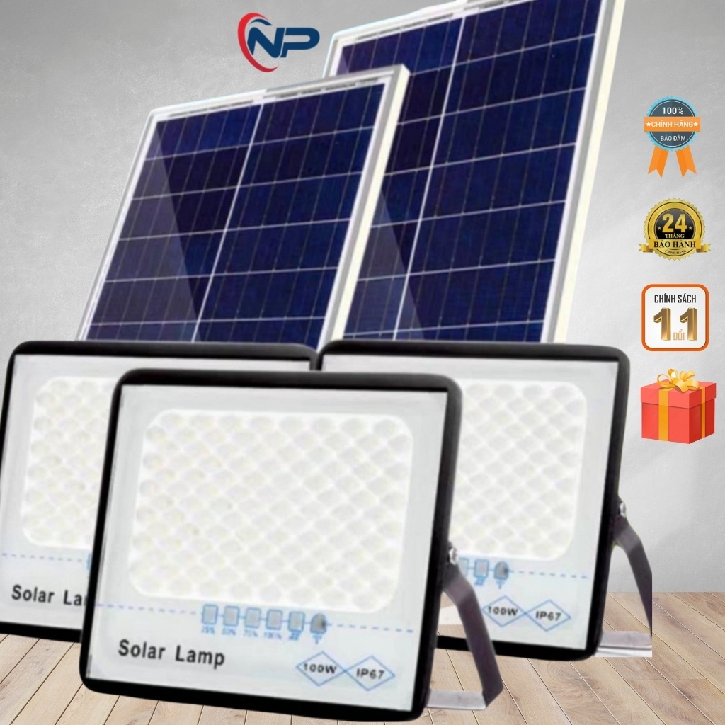 Đèn Năng Lượng Mặt Trời,Đèn Chống Lóa Cao Cấp,50W, 100W,200W, 300W Khung Nhôm BH 2 Năm Có Điều Khiển Từ Xa