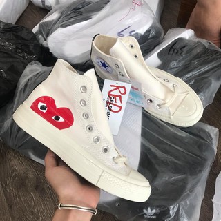 (ảnh thật) giày thê thao cv cổ cao tim trắng