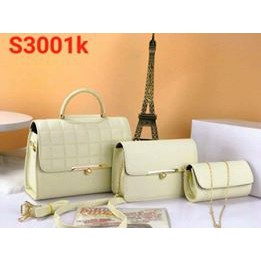 BỘ BA TÚI XÁCH ĐẸP, DA MỀM MÀU TRẮNG