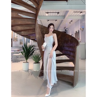 Đầm lụa cổ đổ Ellen dress - Grey