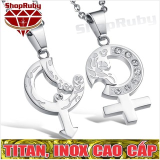Dây Chuyền Cặp INOX Giới Tính Màu Trắng, Xanh, Vàng, Đen
