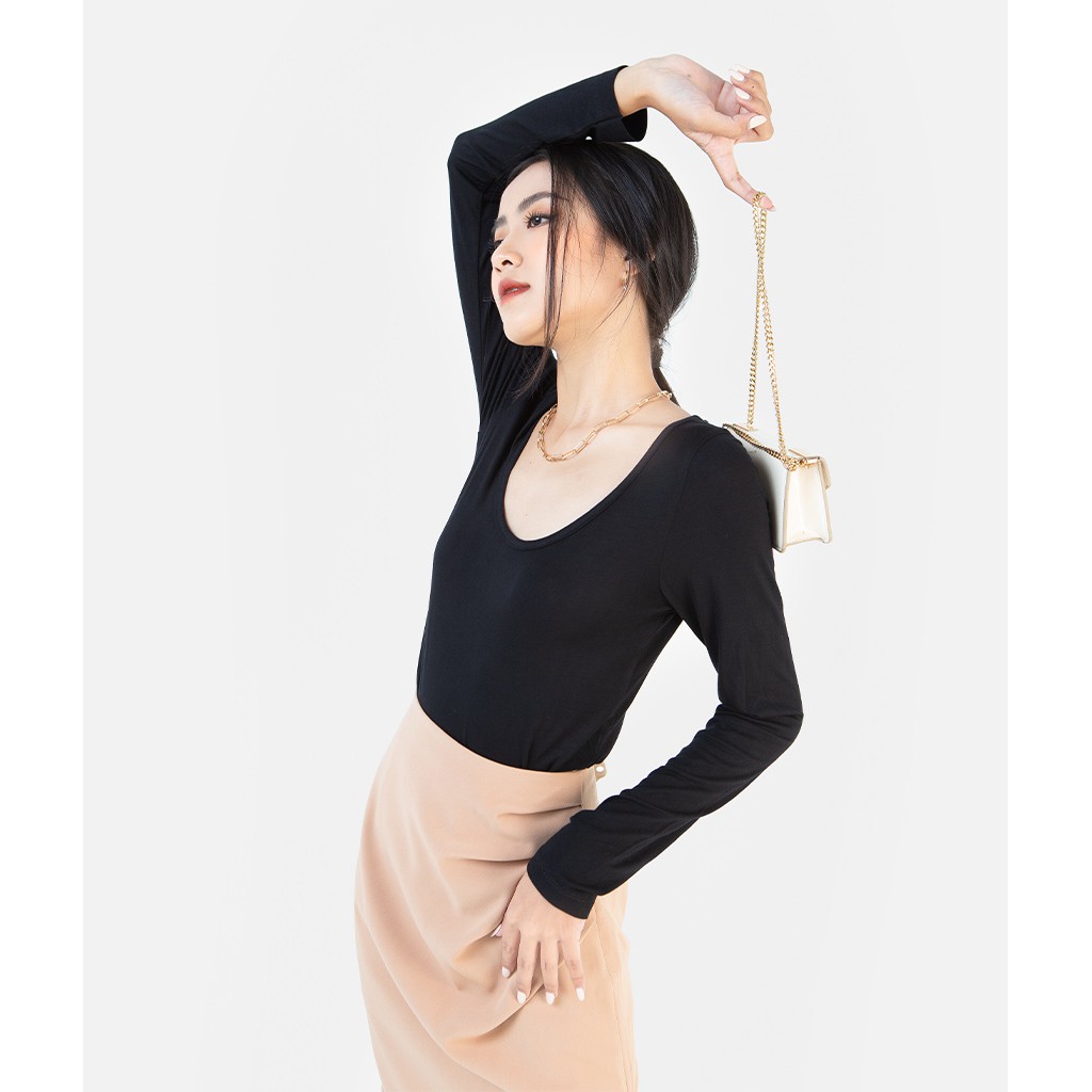 HNOSS - ÁO BODYCON CỔ RỘNG - ATH004