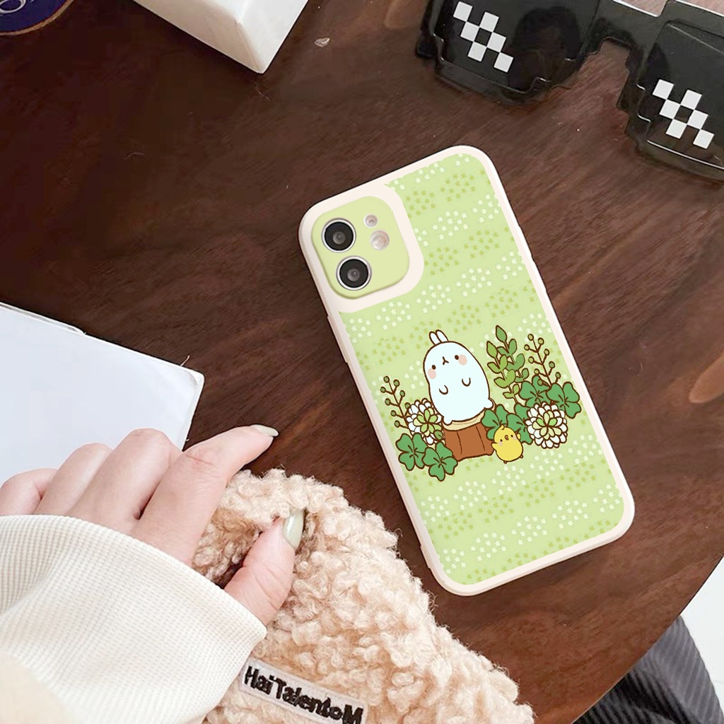 Ốp lưng iphone cạnh vuông lỗ camera Thỏ molang  6/6splus/7/7plus/8/8plus/x/xr/xs/11/12/13/pro/max/plus/promax tr1095