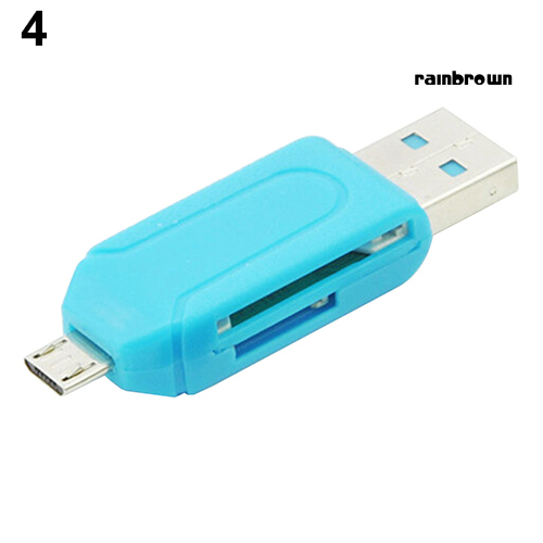 2 in 1 USB OTG Card Reader Universal Micro USB TF SD Card Reader for PC Phone /RXDN/