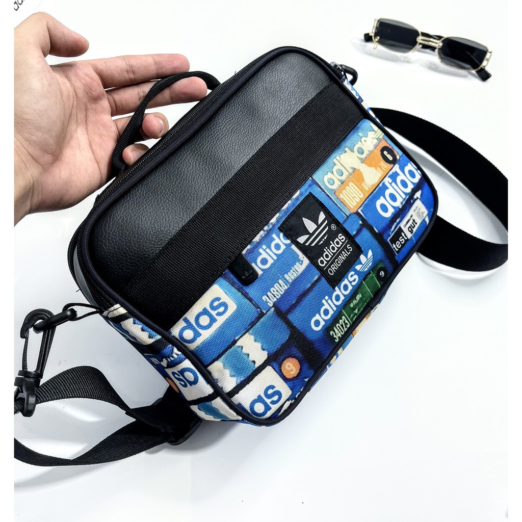 TÚI ĐEO CHÉO ADIDAS CHẤT VẢI POLYESTE CAO CẤP, TÚI THỜI TRANG MÃ AD4A22 MÀU XANH