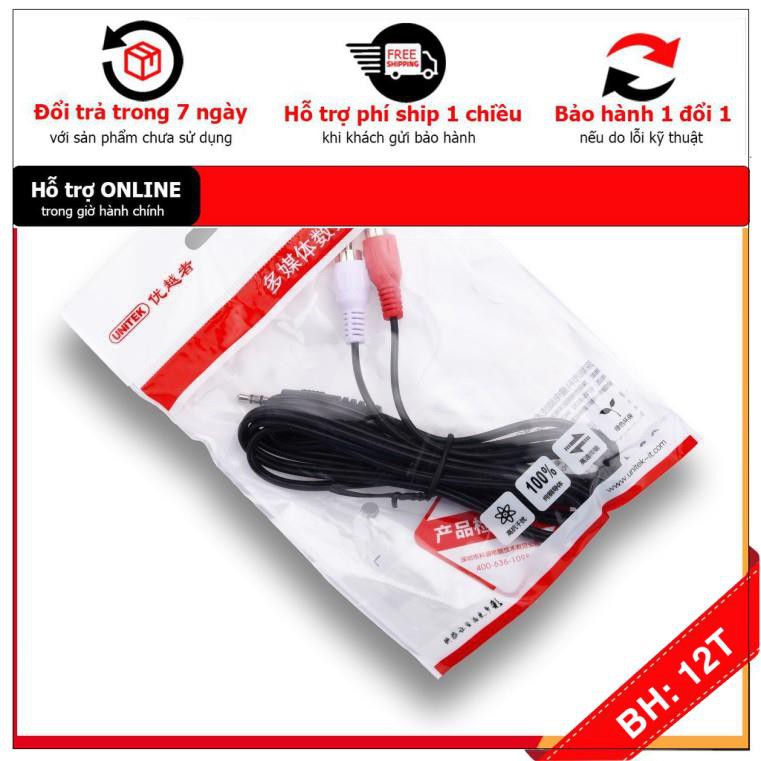 🎁 Cáp Loa 1 ra 2 1,5m Unitek YC-904 Siêu bền, siêu tốt BH 12 tháng