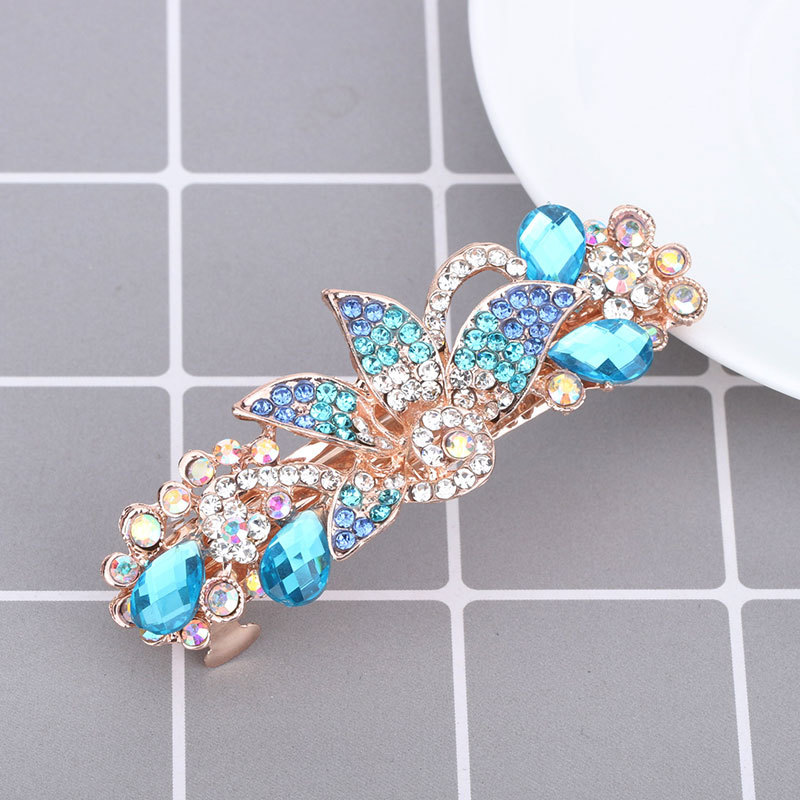 Kẹp Tóc Hình Hoa Đính Đá Đơn Giản Cho Nữ