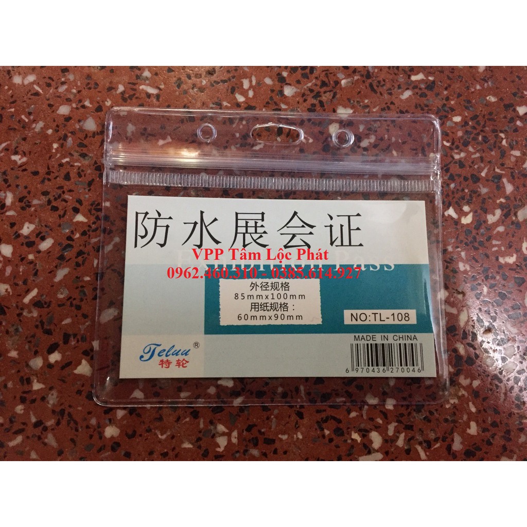 Bộ thẻ đeo nhân viên gồm mặt thẻ 108 (ngang) và dây đeo, hộp 50 bộ - Bao đeo thẻ