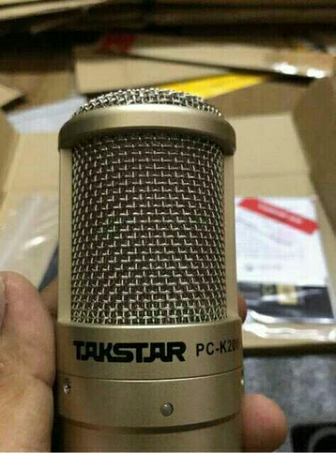 Combo thu âm livestream mic Takstar PC-K200 + Mixer F4 + Màng lọc kẹp bàn