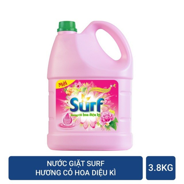 Nước Giặt Surf  Đậm Đặc Hương Nước Xả Vải Mới Can 3.8kg