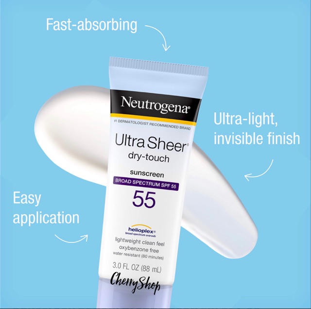 [Thanh Lý] Kem chống nắng dành cho mặt và body Neutrogena Ultra Sheer Dry Touch SPF 55 (88ml)