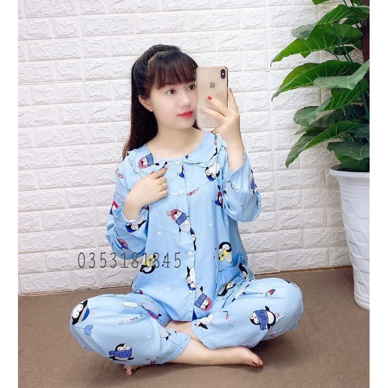 Chọn Màu / Bộ Quần Áo Vải Tole / Bộ Lanh Sau Sinh Cúc Giữa Cho Mẹ 45-70kg