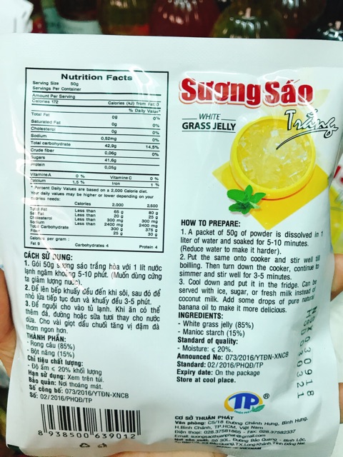 [Mã 77FMCGSALE1 giảm 10% đơn 250K] Bột sương sáo trắng Thuận Phát 50g | BigBuy360 - bigbuy360.vn