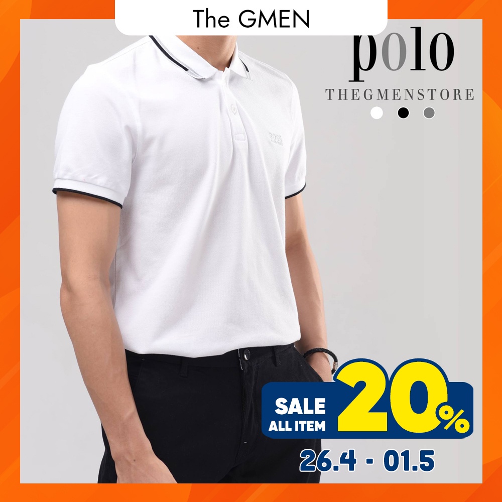 Áo Polo nam The GMEN Hugo Boss Polo chất liệu 100% cotton, kẻ viền ấn tượng