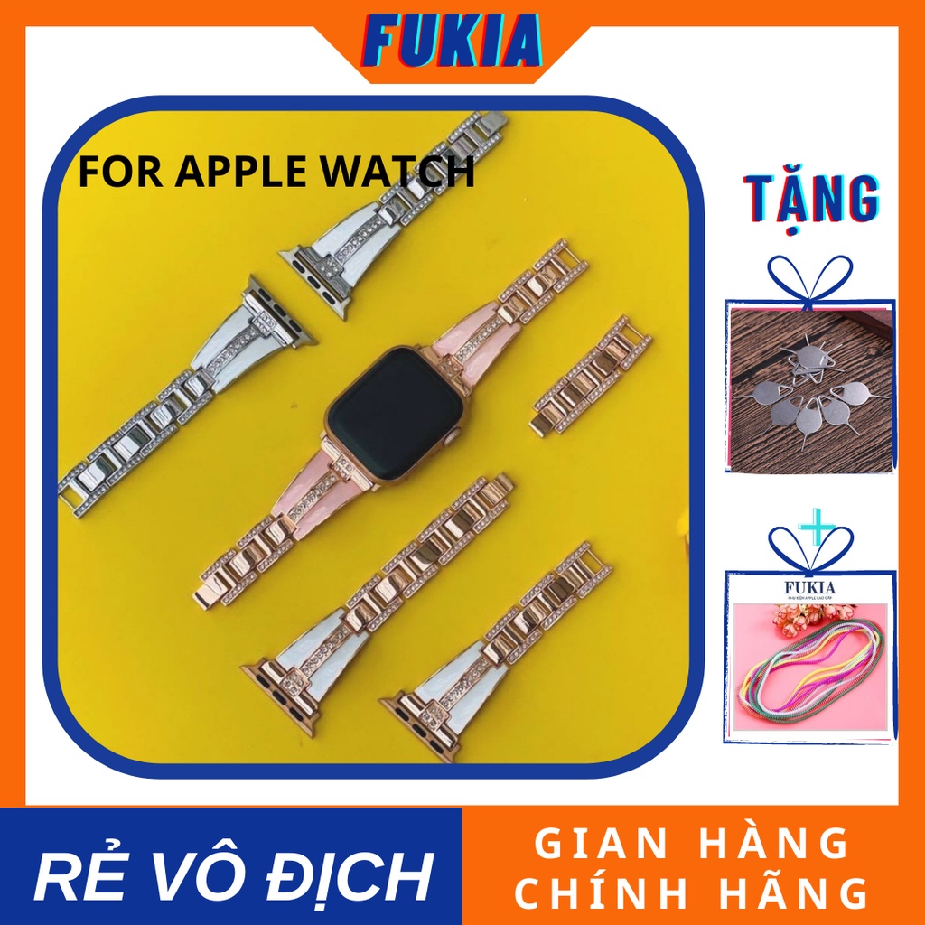 Dây thép rolex ruby dành cho Apple Watch đồng hồ thông minh Series 1/2/3/4/5/6/7/SE size 38/40/41/42/44/45mm