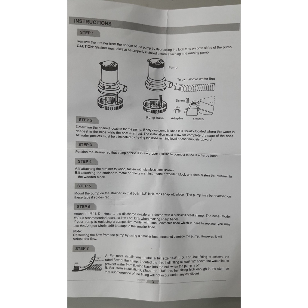 MÁY BƠM CHÌM 12V DC SEAFLO CHO TÀU THUYỀN - BƠM NƯỚC NGẬP