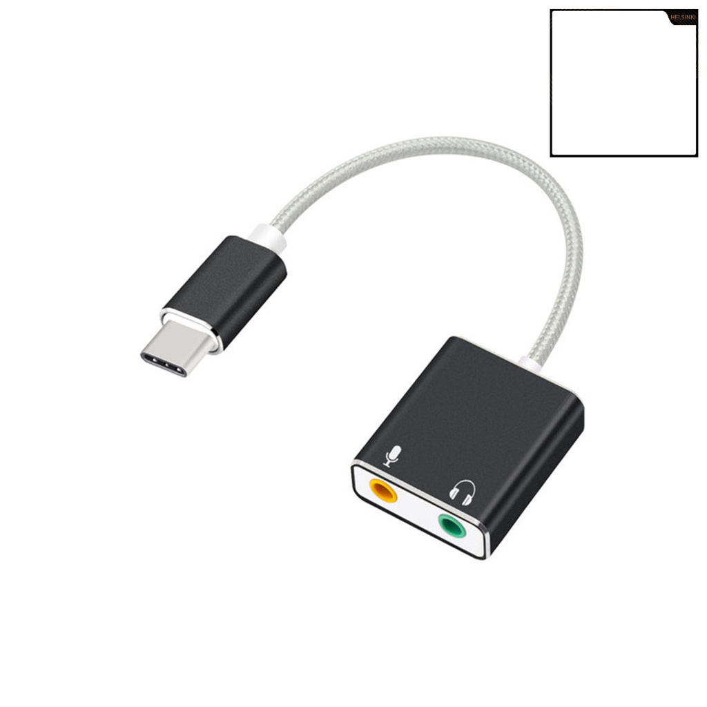 Đầu Chuyển Đổi Thẻ Âm Thanh Usb Type C Sang Aux Jack 3.5mm 7.1 Cho Máy Tính