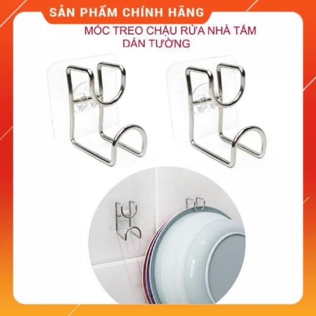 Móc dán treo thau, chậu, thớt ,túi xách... bằng inox đa năng