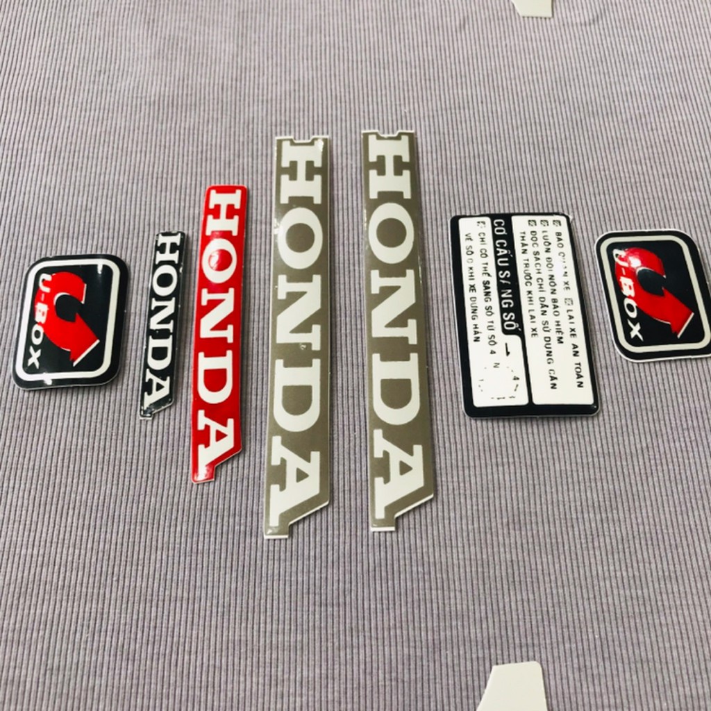 Trọn bộ tem rời dán xe máy Honda Wave S 100 màu đỏ