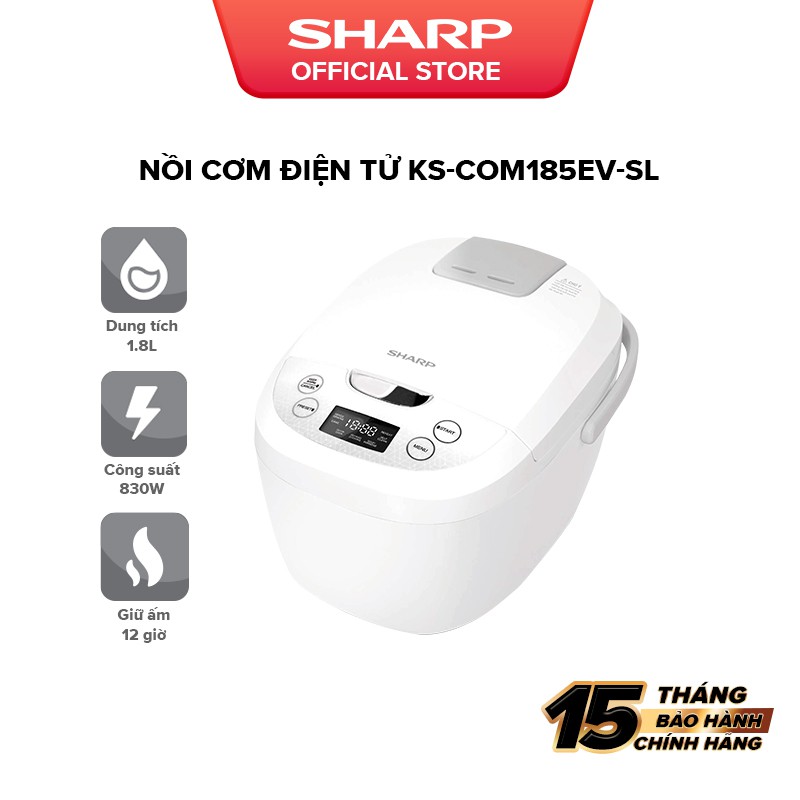 Nồi Cơm Điện Tử Sharp KS-COM185EV-SL 1.8L