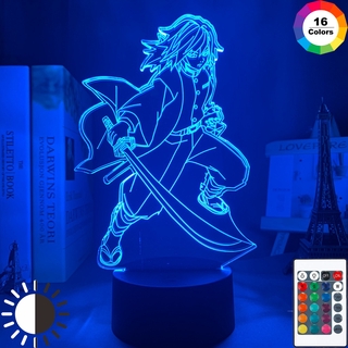 Anime Kimetsu No Yaiba Giyu Tomioka Light for Bedroom Decor Child Kids Birthday Gift Manga Gadget Giyuu Lamp Demon Slayer