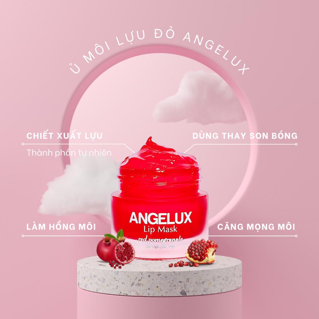 Ủ môi lựu đỏ Angelux 10ml, mặt nạ ngủ môi dùng thay thế son bóng giúp hồng môi giảm khô môi