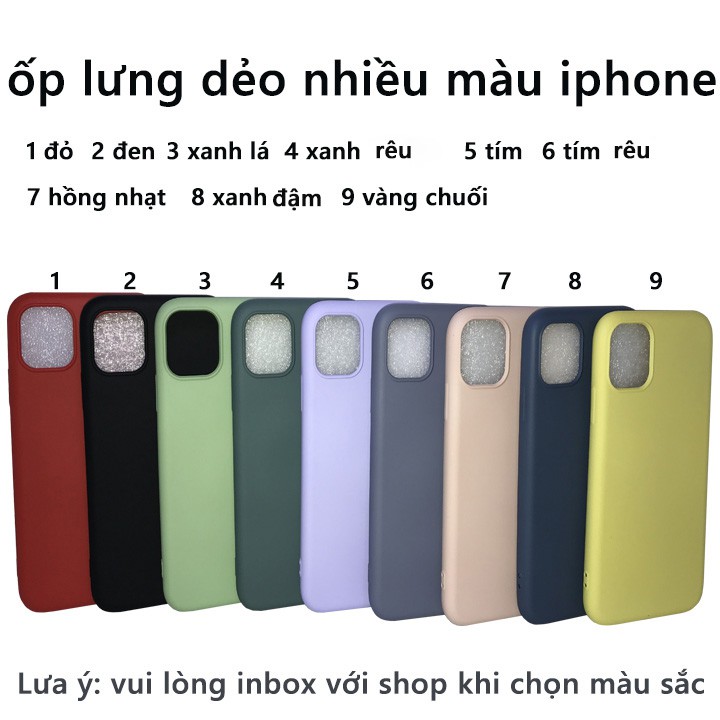 ốp lưng iphone nhựa dẻo MÀU SẮC ZIN TÁO chống va đậpip 6/6s/6plus/6splus/7/8/7plus/8plus/X/XS/XSMax/XR/11/11pro/11proMax