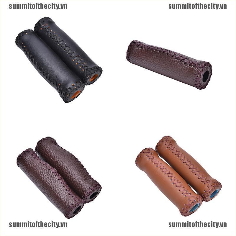 Bọc tay lái xe đạp leo núi bằng da nhân tạo kiểu vintage cao cấp