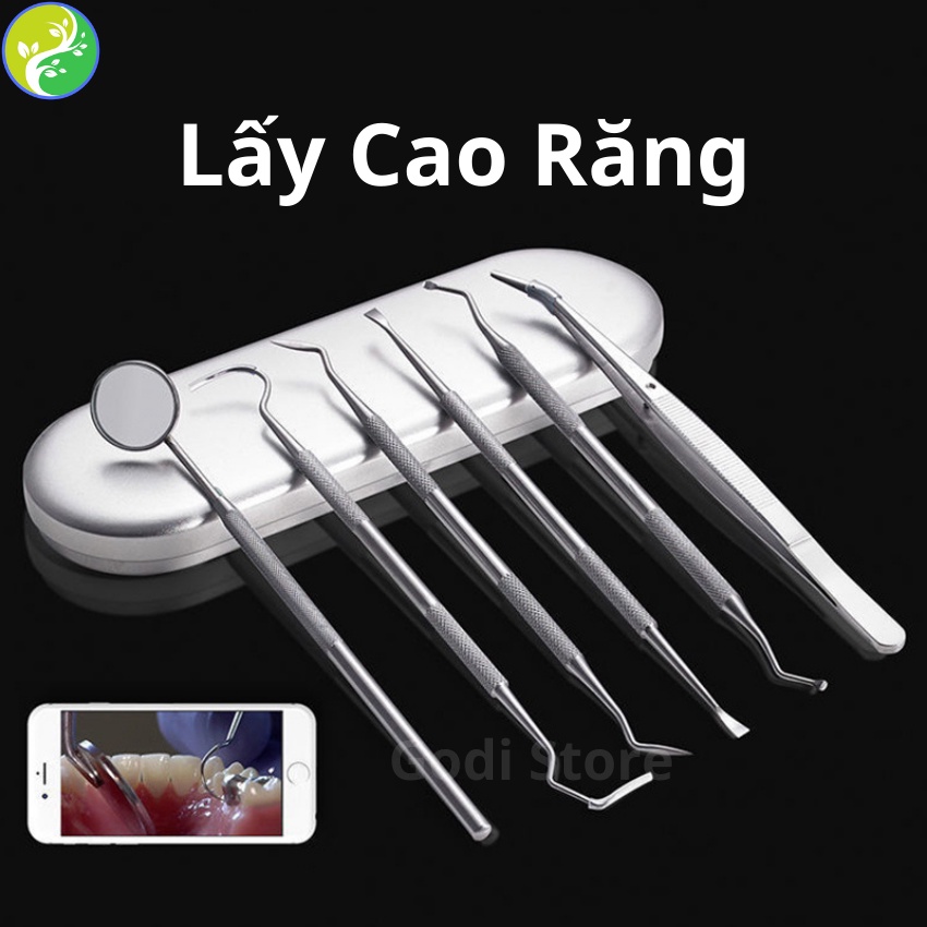 Bộ Dụng Cụ Lấy Cao Răng Tại Nhà Bằng Thép Cao Cấp Không Gỉ, Lấy Vôi Răng Vệ Sinh Răng Miệng An Toàn Tại Nhà - G4