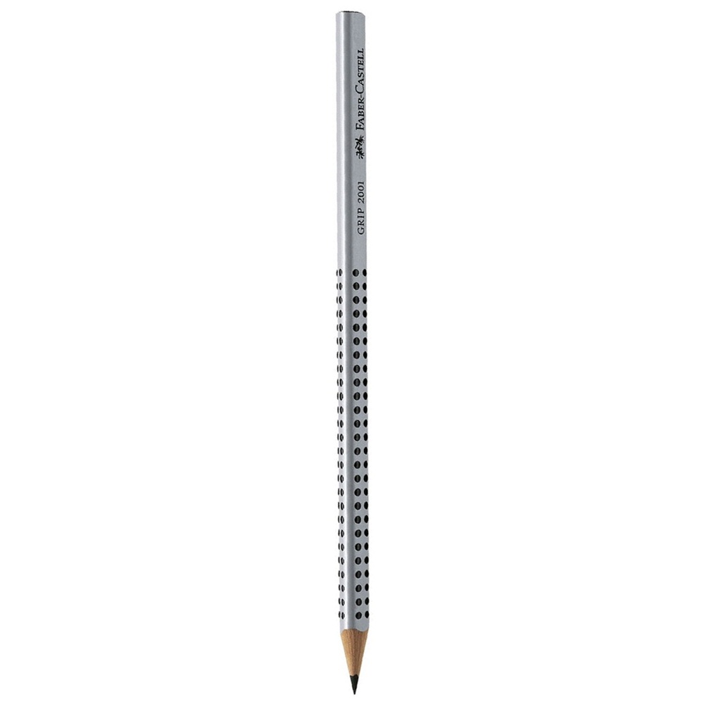 Bộ 2 Bút Chì Gỗ Grip 2001 - Faber-Castell 317002P - Thân Xám