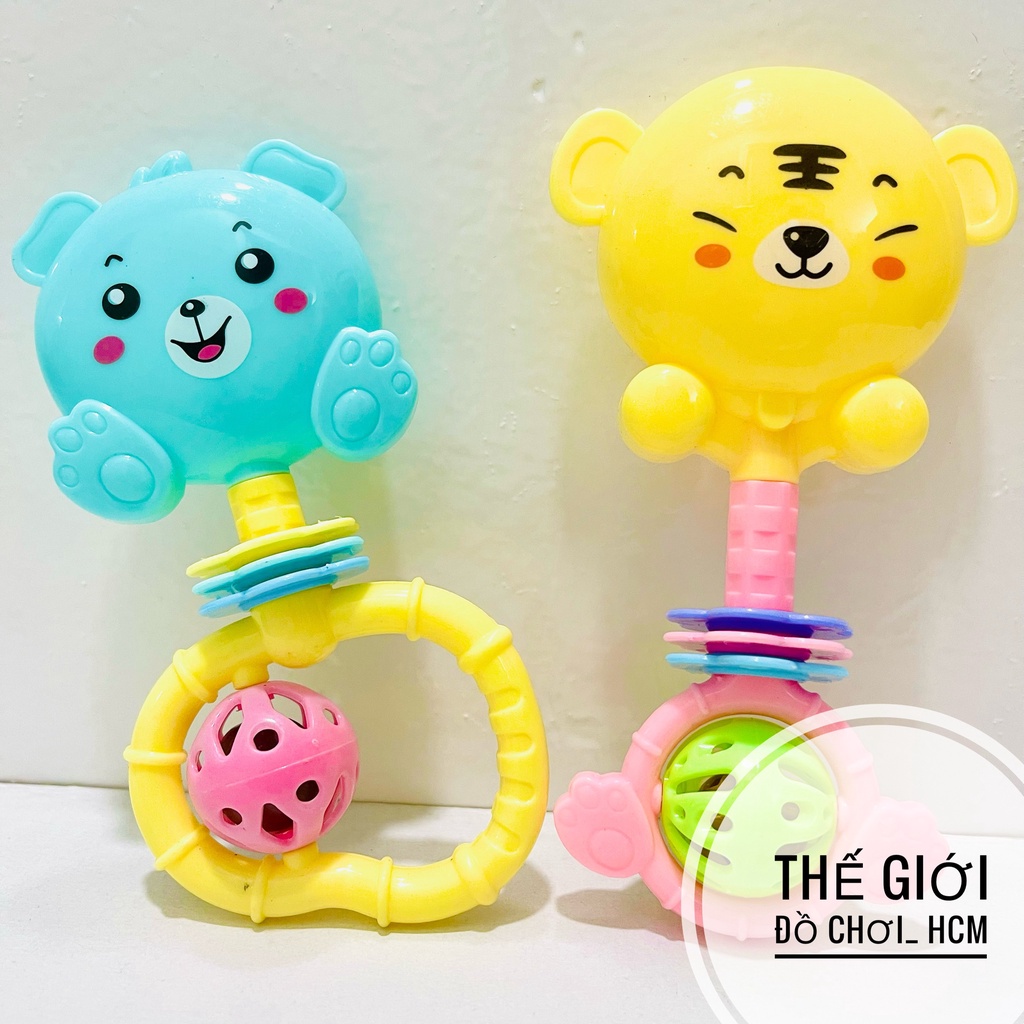 [HOT- BỔ ÍCH] Bộ đồ chơi xúc xắc lục lạc hình thú phát tiếng kêu vui nhộn kích thích vận động và giác quan của bé