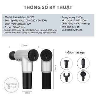 👑Ông Vua Bán Sỉ👑 Súng Massage Toàn Thân 4 Đầu 6 Chế Độ Fascial - Giảm Đau Mỏi Vai Gáy, Giãn Cơ Sau Tập VietMart